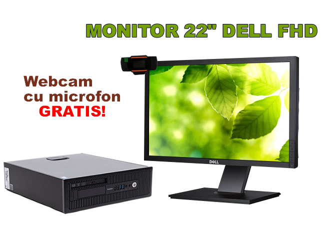 PC+ Monitor 22 INCH + Webcam - HP ProDesk 600 G1 cu Dell P2211HT LED 22 inch Full HD